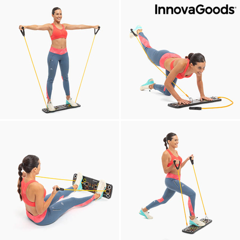 Tabla de Flexiones Push-Up con Bandas de Resistencia y Guía de Ejercicios Pulsher InnovaGoods