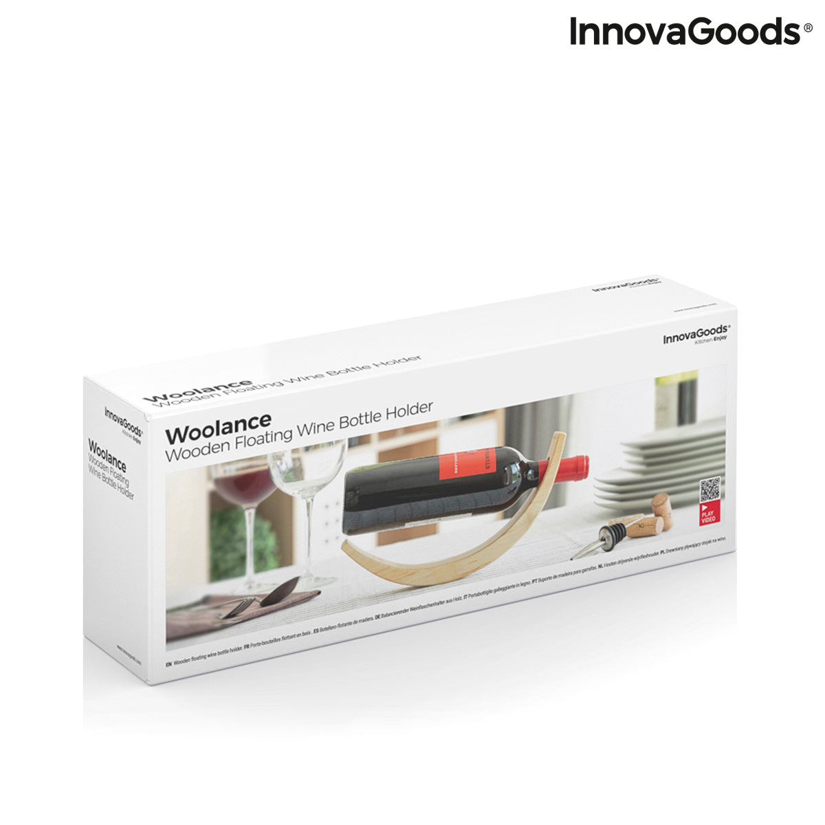 Botellero Flotante de Madera para Vino Woolance InnovaGoods