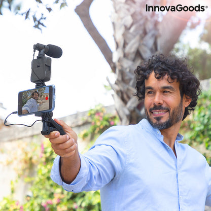 Kit Vlogging con Luz, Micrófono y Mando Plodni InnovaGoods 6 Piezas