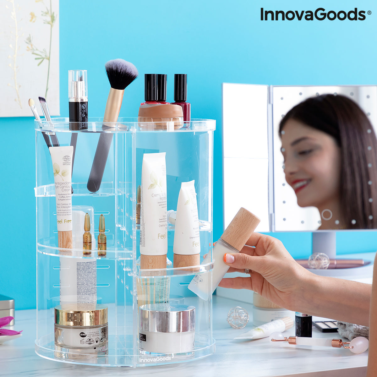 Organizador de Maquillaje Giratorio Rolkup InnovaGoods