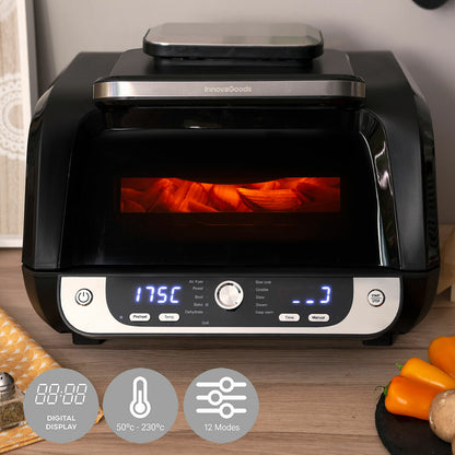 Freidora de Aire con Grill, Accesorios y Recetario InnovaGoods Air Fryer Fryinn 12-in-1 6000 Negro Acero 6 L 3400 W