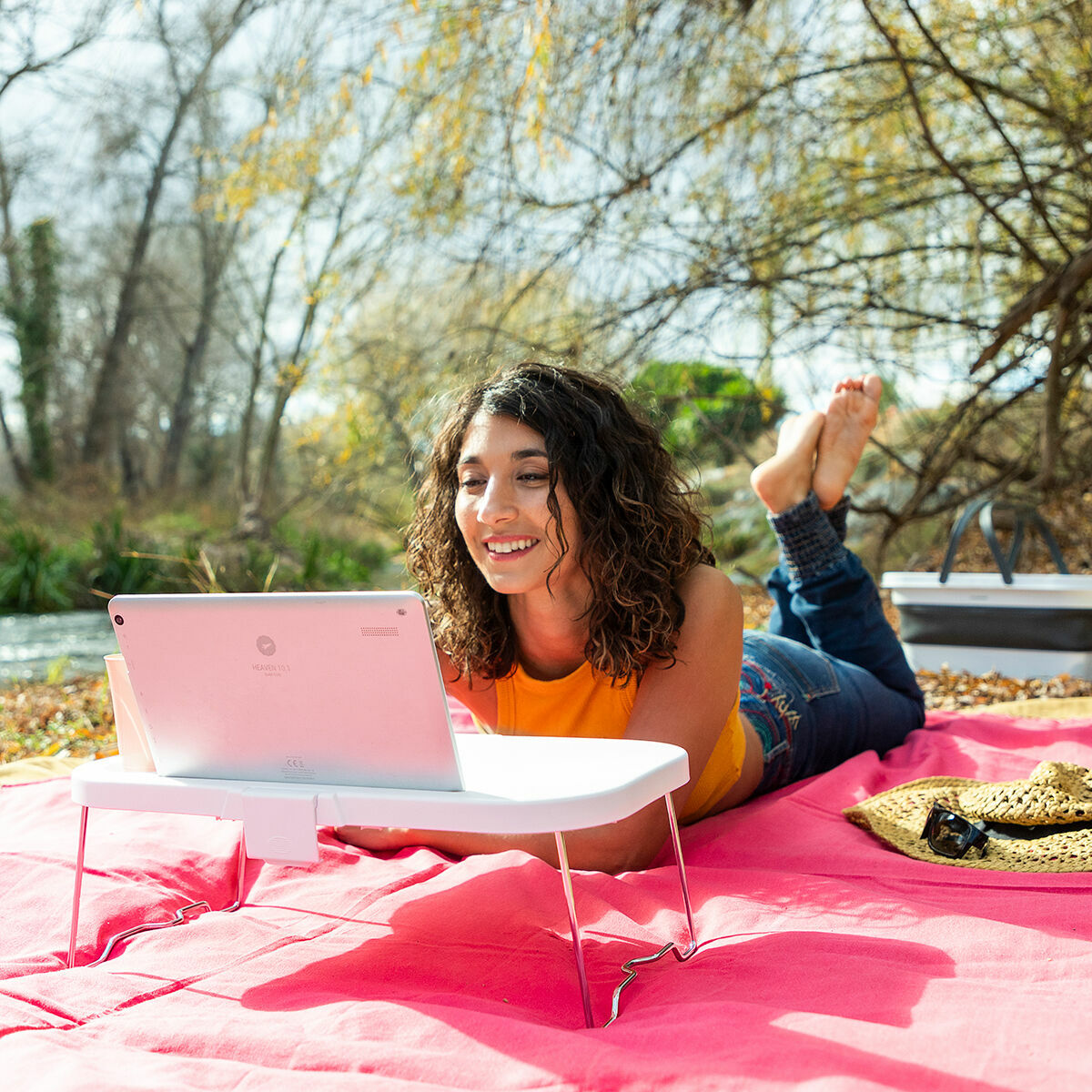 Cesta de Picnic Plegable con Tapa-Mesa Pickning InnovaGoods