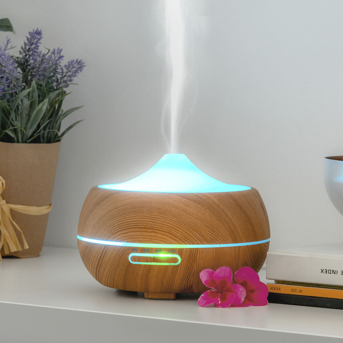 Humidificador Difusor de Aromas LED Wooden-Effect InnovaGoods