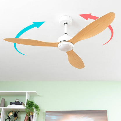 Ventilador de Techo con Luz LED y 3 Aspas ABS Wuled InnovaGoods Madera 36 W 52" Ø132 cm