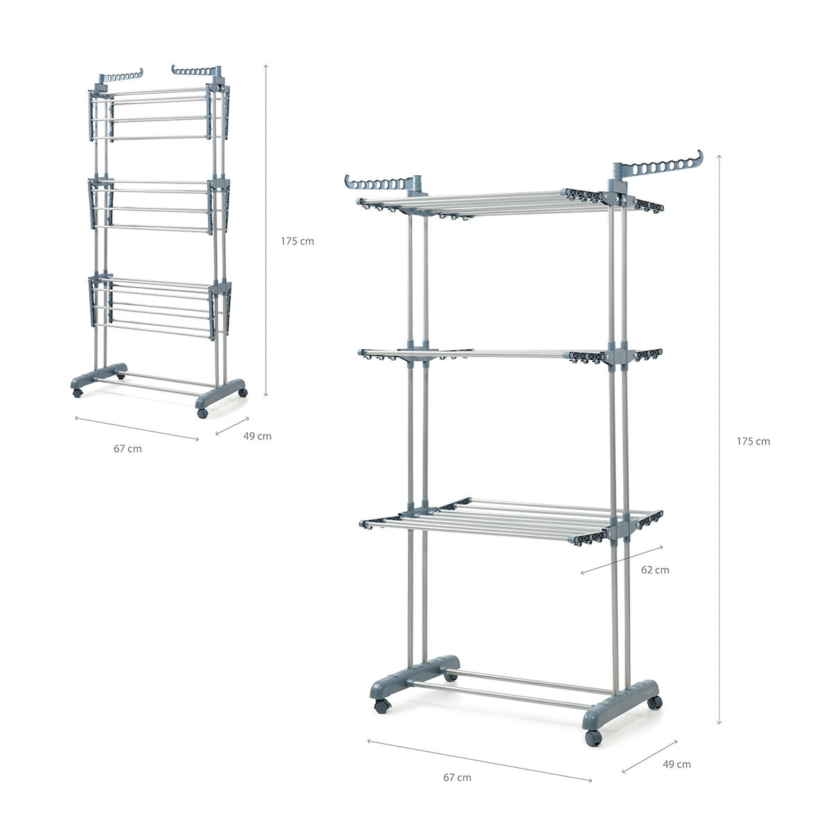 Tendedero Plegable Vertical con Ruedas Dolver InnovaGoods 24 Barras